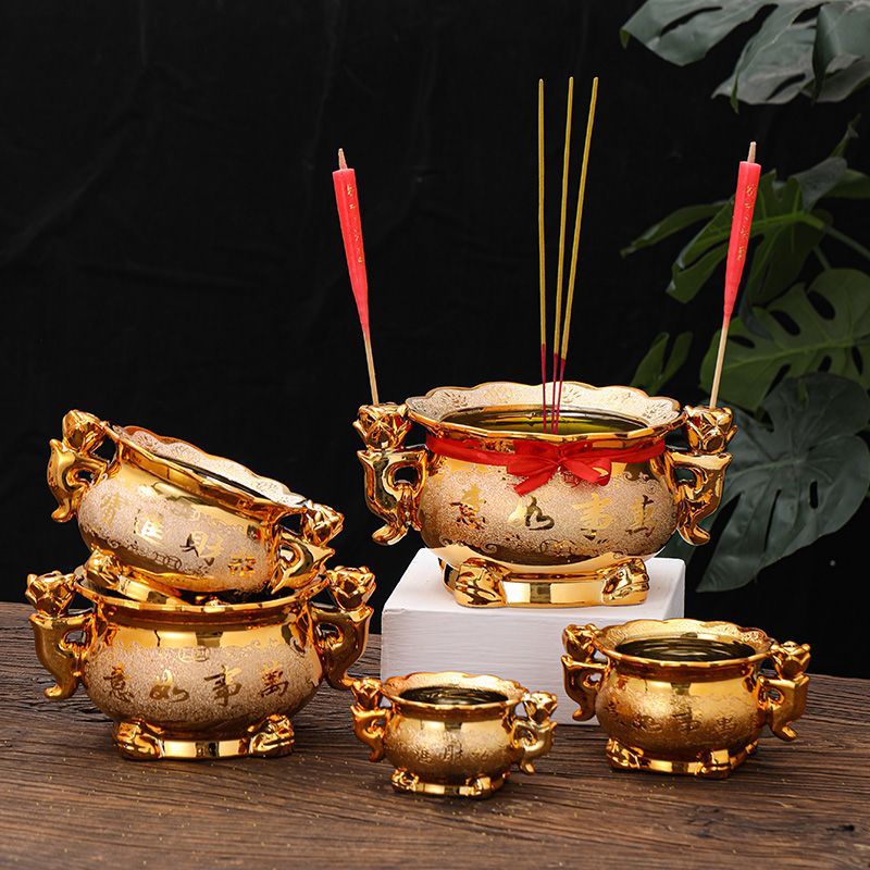Incense Holder - Altın Seramik Tütsülük ve Mumluk, Evde