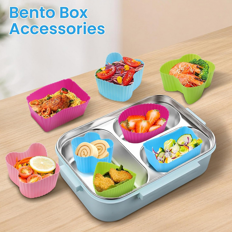 Bento Box - 8 adet silikon öğle yemeği kutusu